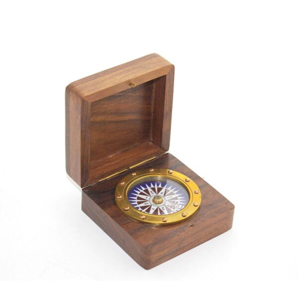 ahsap-kutulu-pusula-renkli.jpg Ahsap Kutulu Pirinç Pusula, Altin, 8X8 - Görsel 1