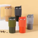 Sızdırmaz Kilitli Kapaklı Çelik Termos Mug 500 ml - Silikon Tutmaçlı Kahve Kupası