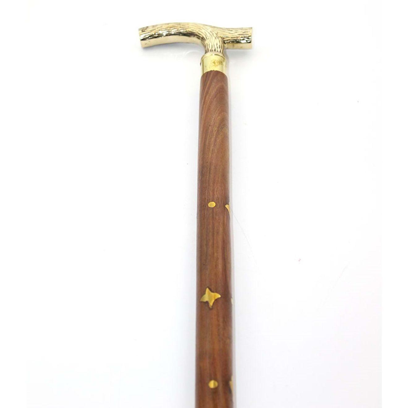 pirinc-baston-2.jpg Ahşap Baston Pirinç Baslikli, 93x10 - Görsel 1