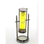 Pusulali Pirinç Kum Saati, Kahverengi, 22X13