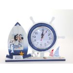 Ahşap Dümenli Masa Saati Ve Çerçeve, 30X21