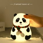 Panda Silikon Gece Lambasi, Renkli, 14X10
