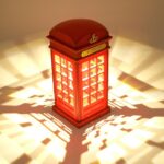 Telefon Kulübesi Dokunmatik Masa Lambası, Kirmizi, 22X10