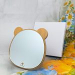 Ahşap Masaüstü Ayıcık Ayna, 19x19