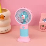 Hello Kitty 3 Kademeli Şarjlı Mini Fan ve Telefon Tutuculu Masaüstü Vantilatör