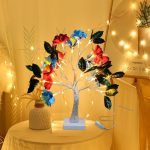 Led Işıklı Çiçek Masa Lambası, Renkli, 45x45
