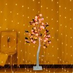 Led Işıklı Gül Çiçegi Masa Lambası, Pembe, 120x120