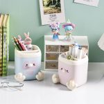 Sevimli Penguen Masaüstü Organizer & Kalemlik, Ofis ve Oda Dekoru, 12 cm