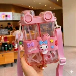 Melody Çift Bölmeli Pipetli Matara - Askılı Sızdırmaz Çocuk Suluğu