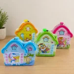 Minik Ev Figürlü Metal Kumbara - Kilitli ve Anahtarlı Çocuk Tasarruf Kutusu