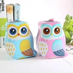 Baykuş Tasarımlı Metal Kumbara - Kilitli ve Anahtarlı Çocuk Tasarruf Kutusu