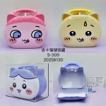 Tatlı Kedi Figürlü Metal Kumbara - Çantalı ve Anahtarlı Çocuk Tasarruf Kutusu