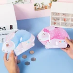 Tavşan Figürlü Metal Kumbara - Kilitli ve Anahtarlı Çocuk Tasarruf Kutusu