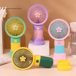 Şarjlı El Vantilatörü 3 Kademeli Masaüstü Taşınabilir Mini Fan Çiçek Figürlü