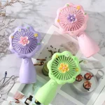 Çiçekli Şarjlı El Vantilatörü 3 Kademeli Masaüstü Taşınabilir Mini Fan