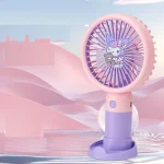 Kuromi Şarjlı El Vantilatörü 3 Kademeli Masaüstü Taşınabilir Mini Fan