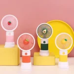 Şarjlı El Vantilatörü 3 Kademeli Masaüstü Taşınabilir Mini Fan Meyve Desenli