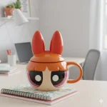 Powerpuff Girls Blossom Tasarım Kapaklı Seramik Kupa Bardak Hediyelik
