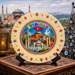İstanbul Desenli Porselen Tabak Dekoratif Masaüstü Hediyelik