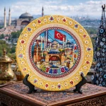 İstanbul Desenli Porselen Tabak Dekoratif Masaüstü Hediyelik